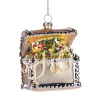 Игрушка на ёлку Сундук с сокровищами 10см TR19198