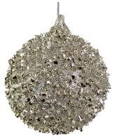 Шар на ёлку 8см серебро 66001