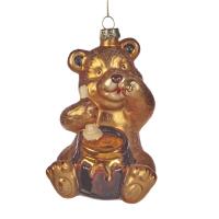 Ёлочная игрушка Мишка с мёдом 10,5см