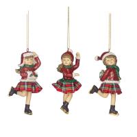 Игрушка на ёлку Девочки на коньках 12см MC38371