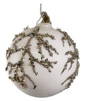 Шар на ёлку с декором в виде ветки 8см 67367