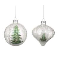 Шар на ёлку Зимний лес 10см BG50053