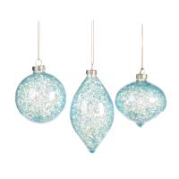 Шар на ёлку Голубой лёд 8см P29275