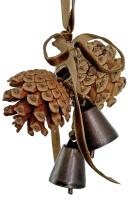 Украшение на ёлку Шишки с бубенчиками 15см 65005