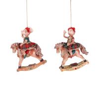 Игрушка на ёлку Мышка Беттина на лошадке 12,5см B87013