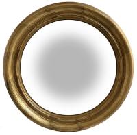 Выпуклое зеркало в старинной золотой раме 46см 61079