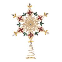 Наконечник на ёлку Снежинка с разноцветными камнями 38см TR20650