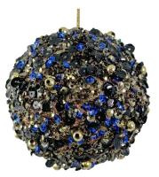 Шар на ёлку в бусинах и пайетках 8см 70071