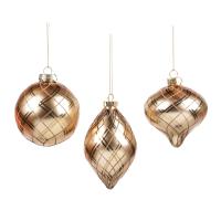 Шар на ёлку 3 вида 10см C19606