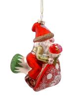 Игрушка на ёлку Гном на грибе 16248