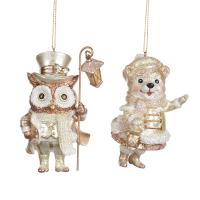 Игрушка на ёлку Сова / Медведь 9см