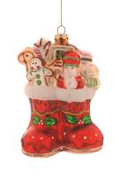 Игрушка на ёлку Сапожки с подарками 12см 18058