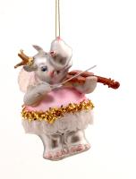 Игрушка на ёлку Бегемот-музыкант 12см 13330