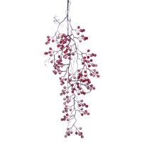 Ветка с красными ягодами заснеженная 86см FL18703