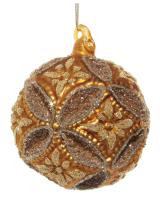Шар на ёлку с рельефным орнаментом 8см 54909