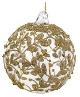Шар на ёлку с золотым декором 10см 69539