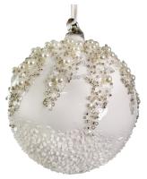Шар на ёлку с жемчужинами 10см 67372