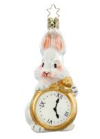 Игрушка на ёлку Кролик с часами 11см