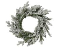 Венок еловый Allison 50см заснеженный