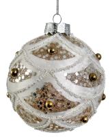 Шар на ёлку с декором 10см 65736