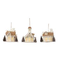 TR21190 Игрушка на ёлку Домик с LED подсветкой