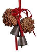 Украшение на ёлку Шишки с бубенчиками 15см 65006