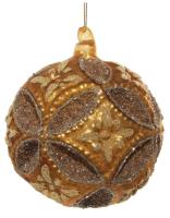 Шар на ёлку с рельефным орнаментом 10см 54910