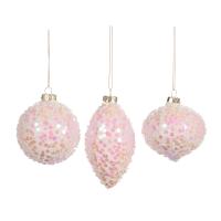 Шар на ёлку в розовых пайетках 8см P29033