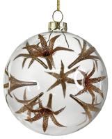 Шар на ёлку прозрачный с декором 10см 65707