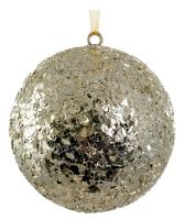 Шар на ёлку с серебряными чешуйками 10см 68433