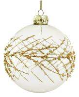 Шар на ёлку с прозрачным золотым узором в виде ветвей,108 см 68489