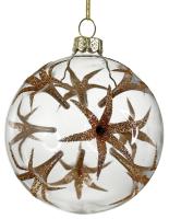 Шар на ёлку прозрачный с декором 8см 65706