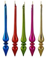 Елочное украшение Разноцветные сосульки 24см 67063