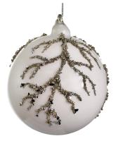 Шар на ёлку с декором в виде ветки 10см 67368