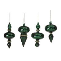 Ёлочное украшение Подвеска 13см зеленая C19608