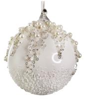Шар на ёлку с жемчужинами 8см 67371