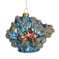 Игрушка на ёлку Коралл с рыбкой 11см TR20614