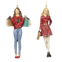 MC38121 Игрушка на ёлку Девушка с покупками 11,5см