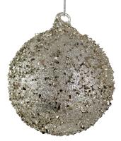 Шар на ёлку 10см серебро 66002