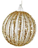 Шар на ёлку Золотые линии 10см 66202