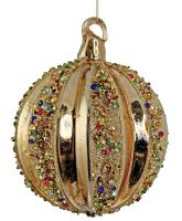 Шар на ёлку Разноцветные камни  8см 66204