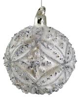 Шар на ёлку с рельефным декором 8см 66262