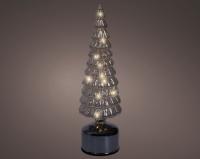 Стеклянная вращающаяся Елочка с подсветкой 34см 489834