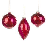 Шар на ёлку 8см розово-ягодный