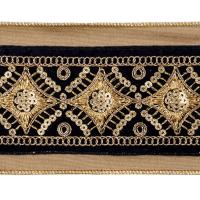 Лента декоративная 6,4см с вышивкой