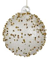 Шар на ёлку с золотыми камнями 8см 66253