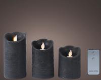 Набор светодиодных свечей с пультом ДУ графит 486766