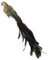 Птица на клипе 40см зелёная 58467