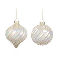 Шар на ёлку Жемчужная спираль 8см P28378