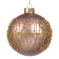 Шар на ёлку с золотым узором 8см
